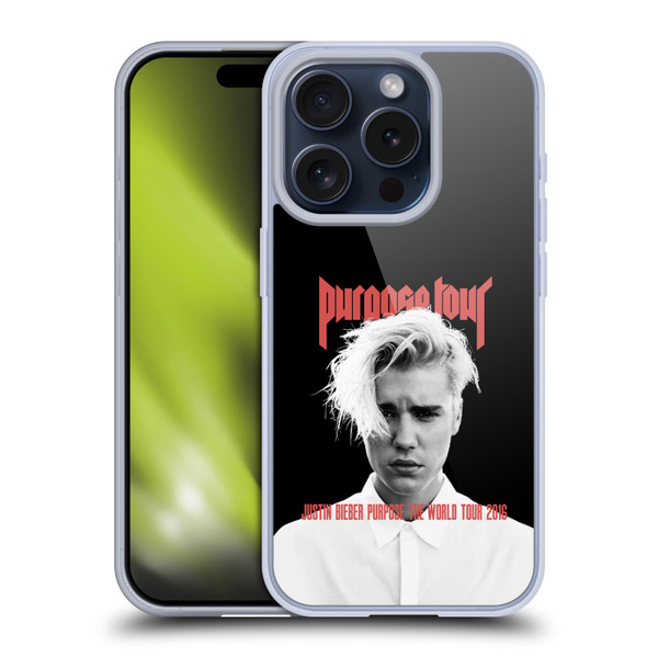 Justin Bieber Tour Merchandise Purpose Poster Soft Gel Case for Apple iPhone 15 Pro