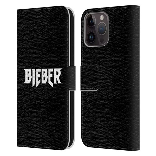 Justin Bieber Tour Merchandise Logo Name Leather Book Wallet Case Cover For Apple iPhone 15 Pro Max