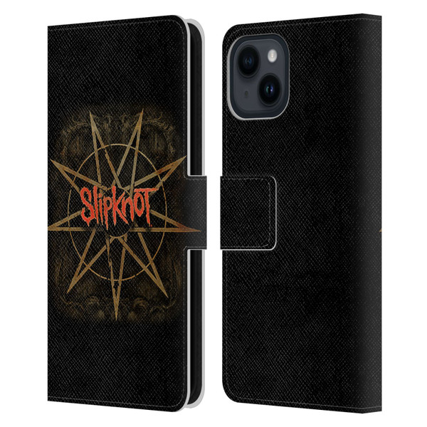 Slipknot Key Art Crest Leather Book Wallet Case Cover For Apple iPhone 15