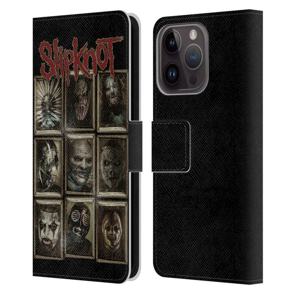 Slipknot Key Art Covered Faces Leather Book Wallet Case Cover For Apple iPhone 15 Pro
