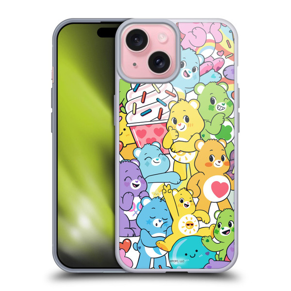 Care Bears Sweet And Savory Character Pattern Soft Gel Case for Apple iPhone 15