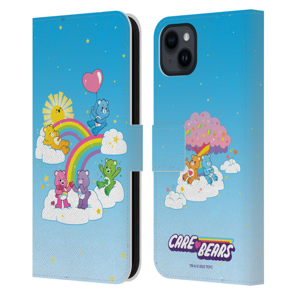 Care Bears 40th Anniversary Iconic Leather Book Wallet Case Cover For Apple iPhone 15 Plus