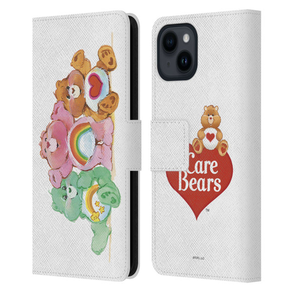 Care Bears Classic Group Leather Book Wallet Case Cover For Apple iPhone 15