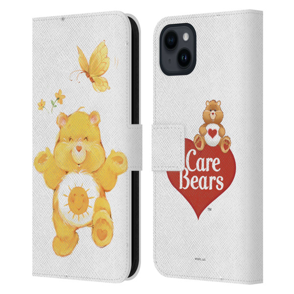 Care Bears Classic Funshine Leather Book Wallet Case Cover For Apple iPhone 15 Plus