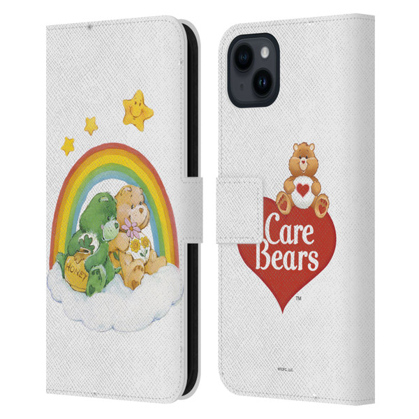 Care Bears Classic Rainbow 2 Leather Book Wallet Case Cover For Apple iPhone 15 Plus