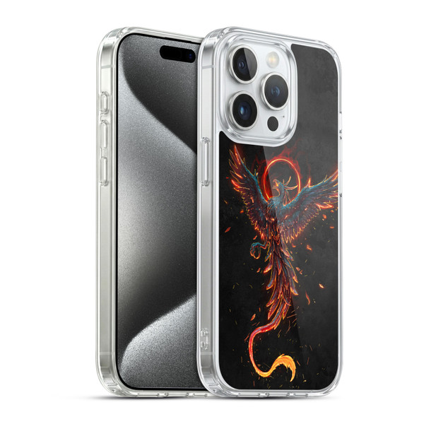 Christos Karapanos Mythical Art Black Phoenix Soft Gel Case for Apple iPhone 15 Pro & MagSafe