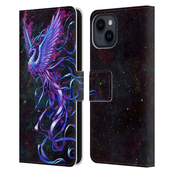 Christos Karapanos Mythical Phoenix Leather Book Wallet Case Cover For Apple iPhone 15