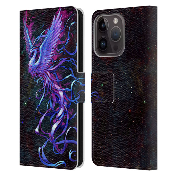 Christos Karapanos Mythical Phoenix Leather Book Wallet Case Cover For Apple iPhone 15 Pro