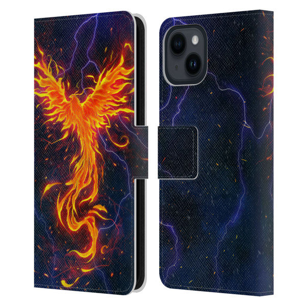 Christos Karapanos Phoenix 3 Rage Leather Book Wallet Case Cover For Apple iPhone 15