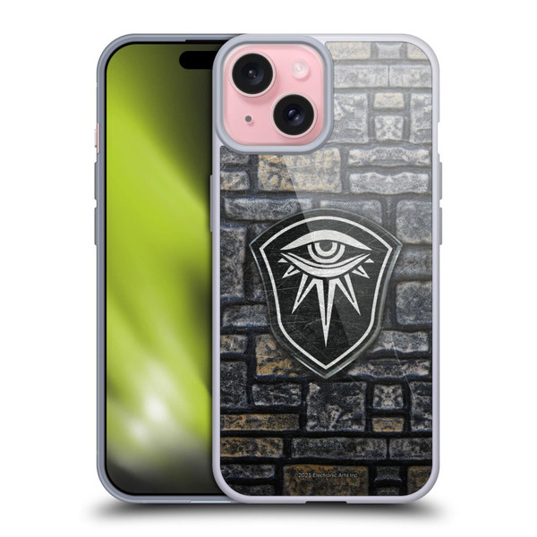 EA Bioware Dragon Age Inquisition Graphics Distressed Crest Soft Gel Case for Apple iPhone 15
