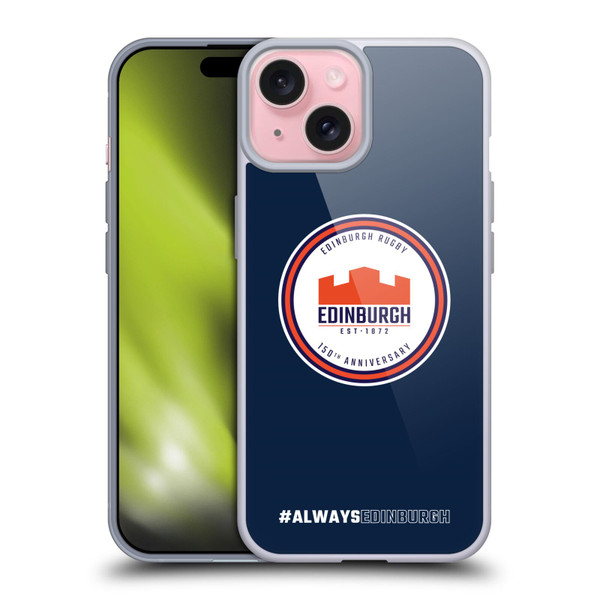 Edinburgh Rugby Graphics 150th Logo Soft Gel Case for Apple iPhone 15