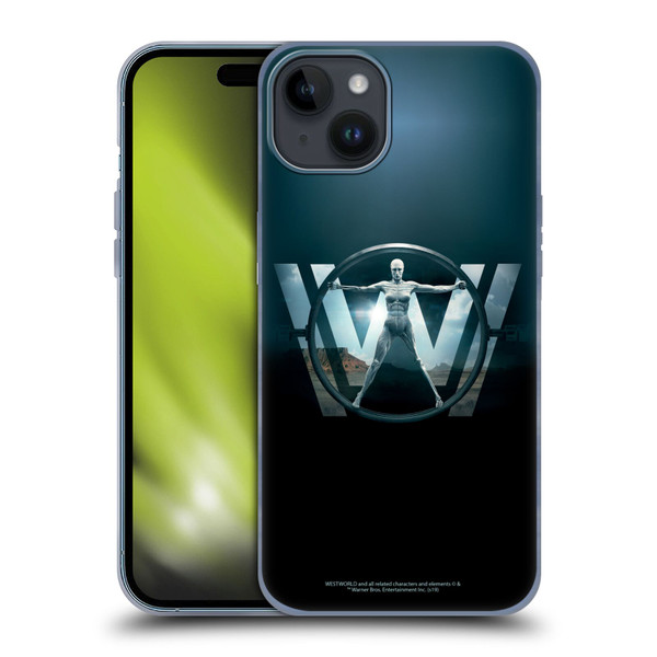 Westworld Key Art The Vitruvian Man Soft Gel Case for Apple iPhone 15 Plus