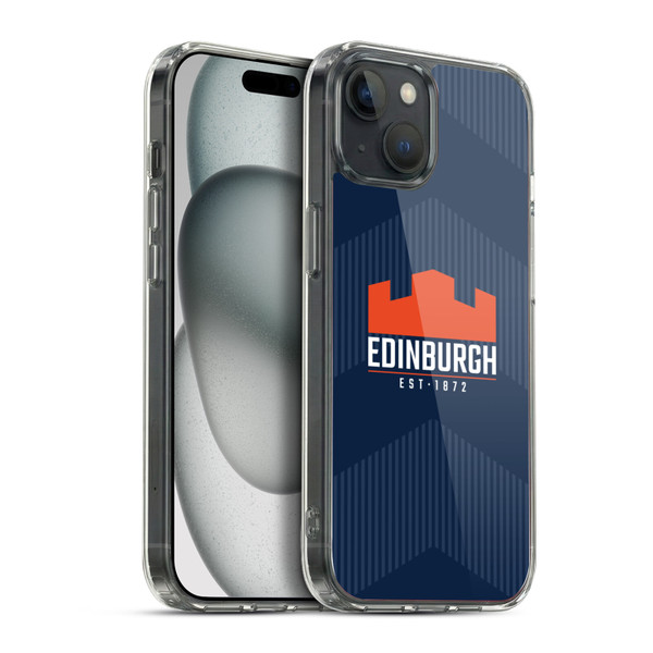 Edinburgh Rugby Graphics Lines Soft Gel Case for Apple iPhone 15 Plus & MagSafe