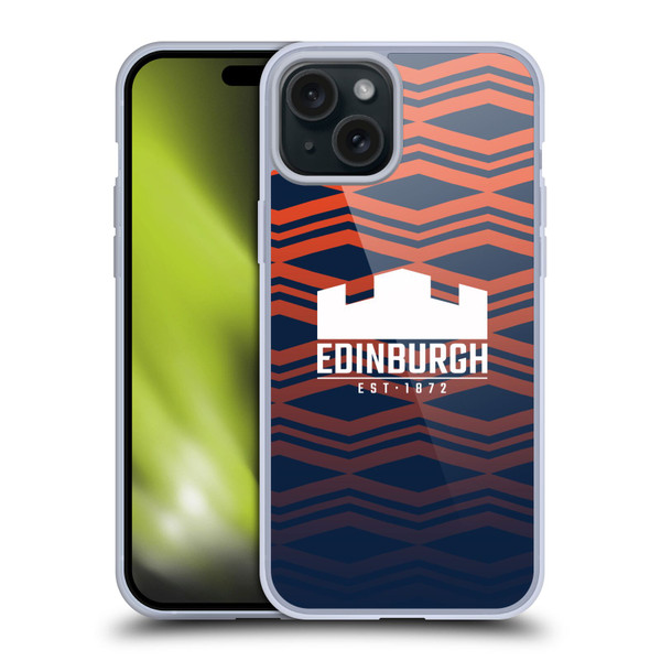 Edinburgh Rugby Graphics Pattern Gradient Soft Gel Case for Apple iPhone 15 Plus