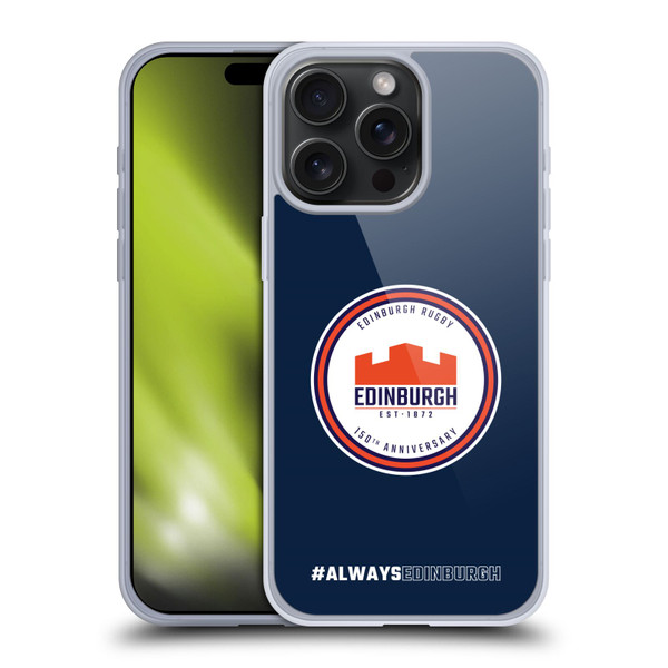 Edinburgh Rugby Graphics 150th Logo Soft Gel Case for Apple iPhone 15 Pro Max