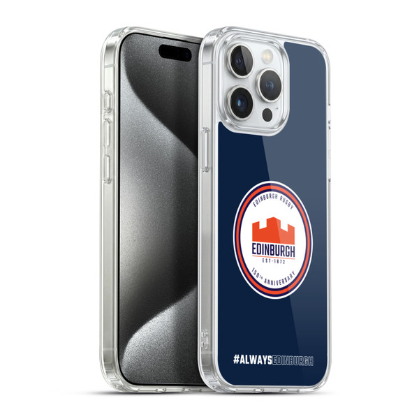 Edinburgh Rugby Graphics 150th Logo Soft Gel Case for Apple iPhone 15 Pro Max & MagSafe