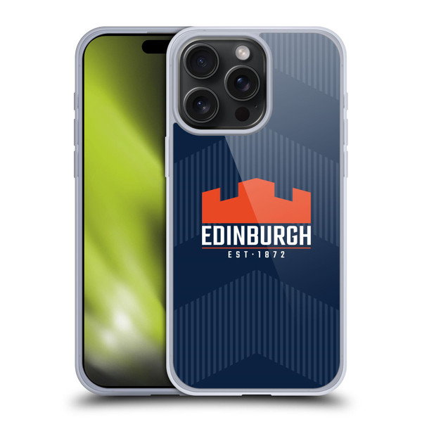 Edinburgh Rugby Graphics Lines Soft Gel Case for Apple iPhone 15 Pro Max