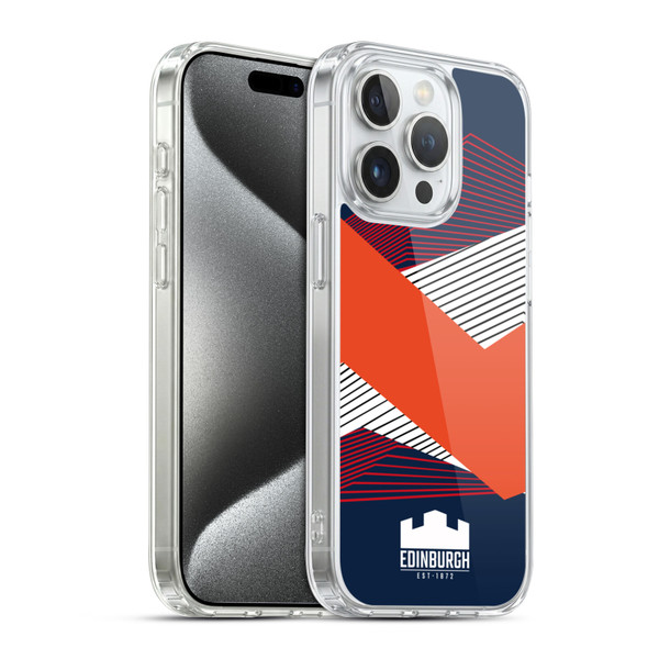 Edinburgh Rugby Graphics Shapes Soft Gel Case for Apple iPhone 15 Pro & MagSafe