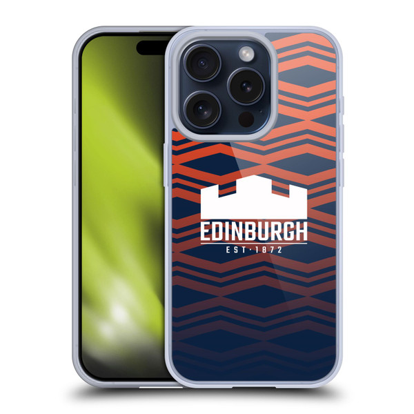 Edinburgh Rugby Graphics Pattern Gradient Soft Gel Case for Apple iPhone 15 Pro