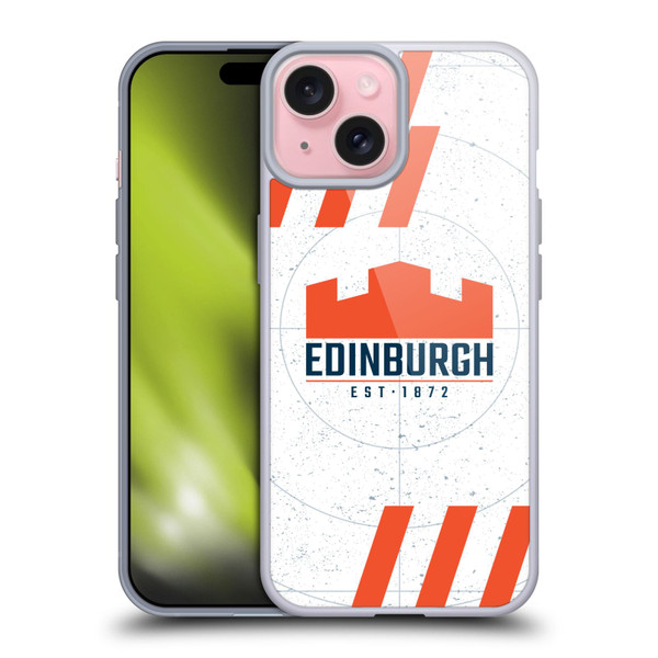 Edinburgh Rugby Logo Art White Soft Gel Case for Apple iPhone 15