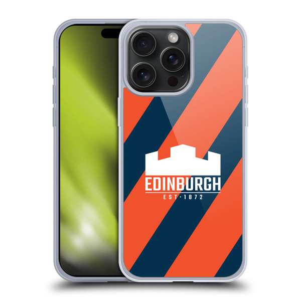 Edinburgh Rugby Logo Art Diagonal Stripes Soft Gel Case for Apple iPhone 15 Pro Max
