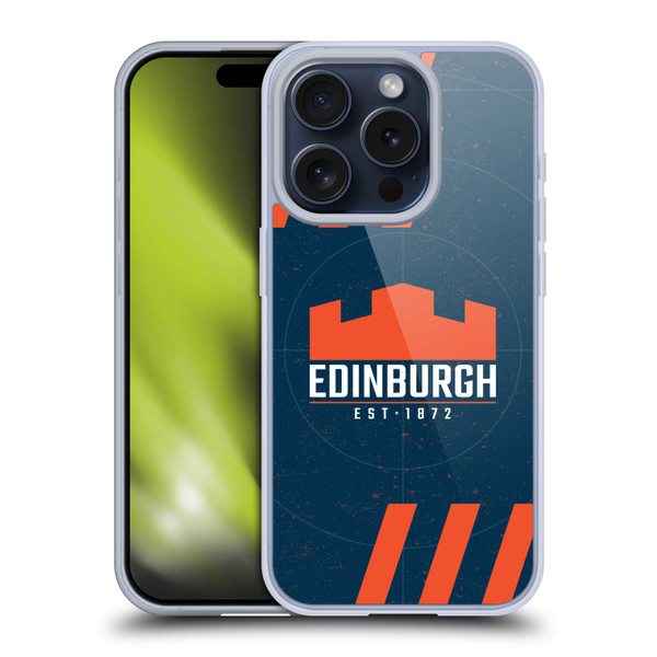 Edinburgh Rugby Logo Art Navy Blue Soft Gel Case for Apple iPhone 15 Pro
