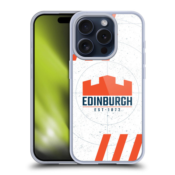 Edinburgh Rugby Logo Art White Soft Gel Case for Apple iPhone 15 Pro