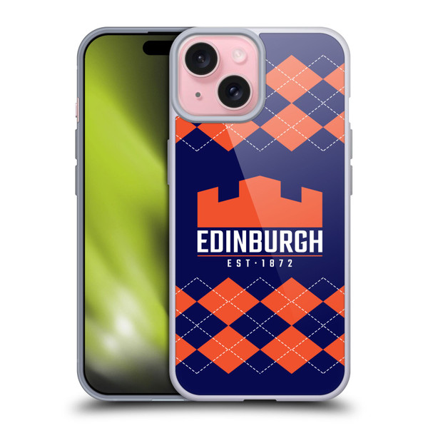 Edinburgh Rugby Logo 2 Argyle Soft Gel Case for Apple iPhone 15