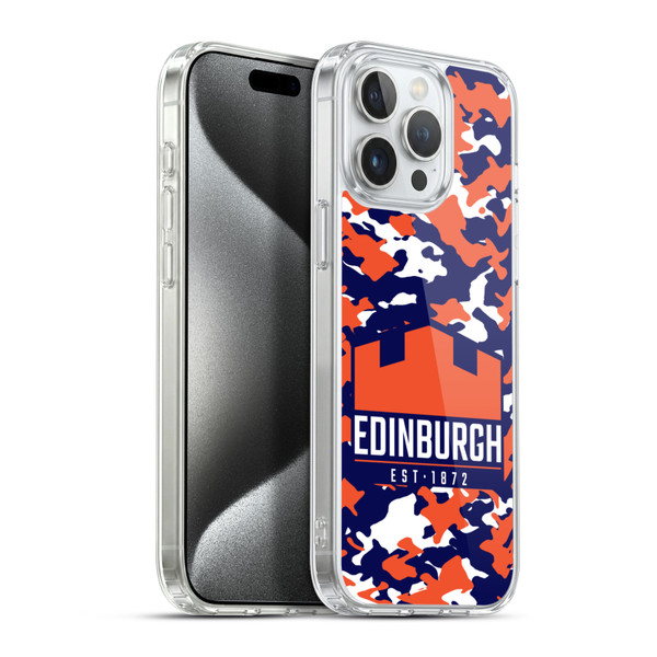 Edinburgh Rugby Logo 2 Camouflage Soft Gel Case for Apple iPhone 15 Pro Max & MagSafe