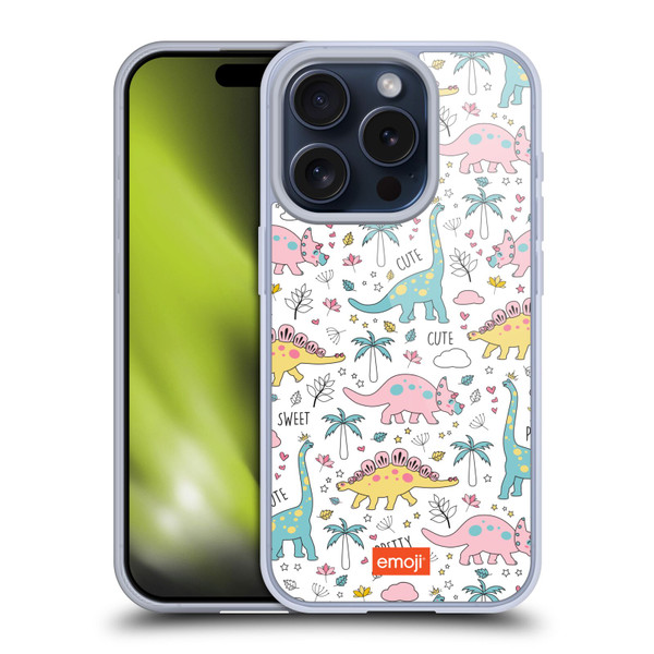 emoji® Cutesy Dinosaurs Soft Gel Case for Apple iPhone 15 Pro