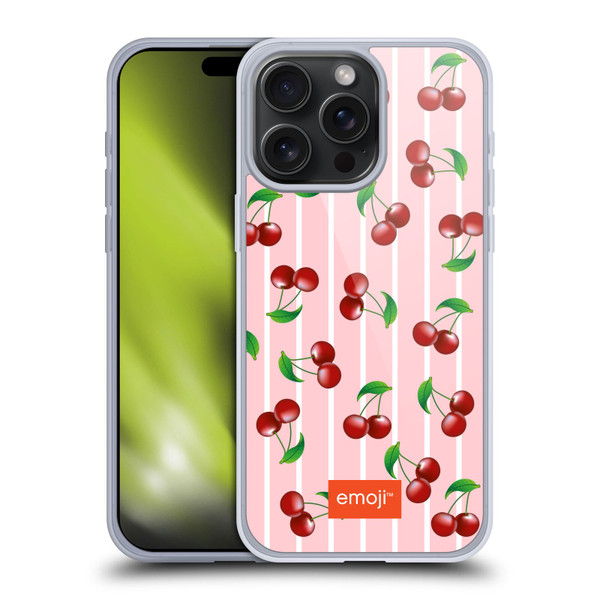 emoji® Fruits Cherries Soft Gel Case for Apple iPhone 15 Pro Max