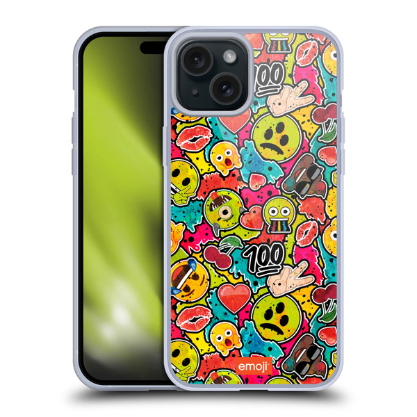 emoji® Graffiti Colours Soft Gel Case for Apple iPhone 15 Plus