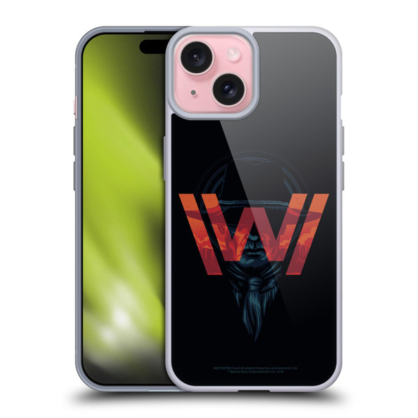 Westworld Logos Man In Black Soft Gel Case for Apple iPhone 15