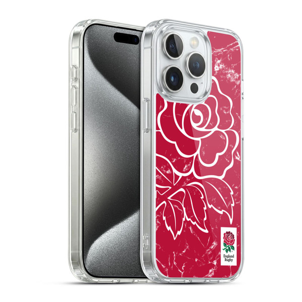 England Rugby Union Marble Red Soft Gel Case for Apple iPhone 15 Pro & MagSafe