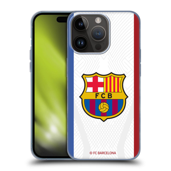 FC Barcelona 2023/24 Crest Kit Away Soft Gel Case for Apple iPhone 15 Pro