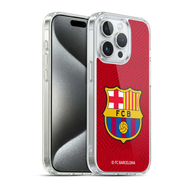 FC Barcelona Crest Red Soft Gel Case for Apple iPhone 15 Pro & MagSafe