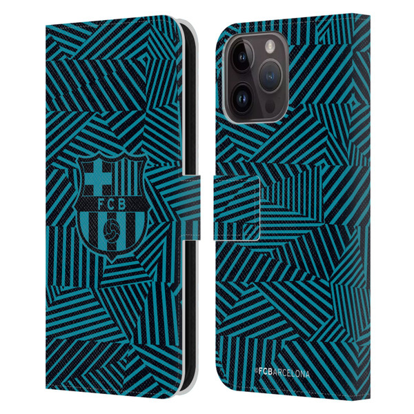 FC Barcelona Crest Black Leather Book Wallet Case Cover For Apple iPhone 15 Pro Max