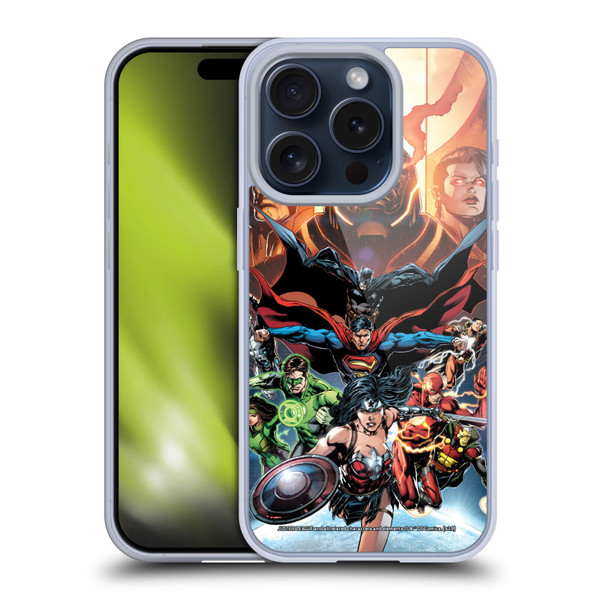 Justice League DC Comics Comic Book Covers #10 Darkseid War Soft Gel Case for Apple iPhone 15 Pro