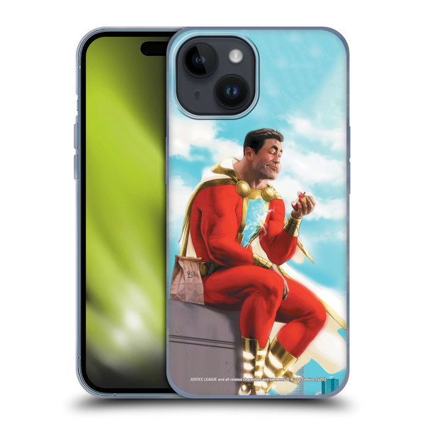 Justice League DC Comics Shazam Comic Book Art Issue #9 Variant 2019 Soft Gel Case for Apple iPhone 15