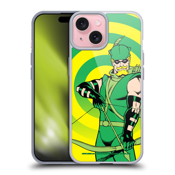 Justice League DC Comics Green Arrow Comic Art Classic Soft Gel Case for Apple iPhone 15