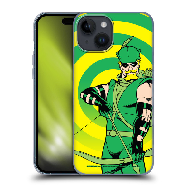 Justice League DC Comics Green Arrow Comic Art Classic Soft Gel Case for Apple iPhone 15
