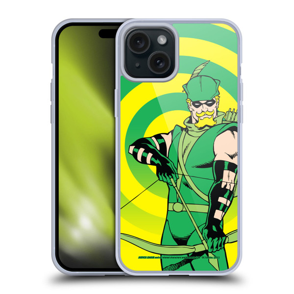 Justice League DC Comics Green Arrow Comic Art Classic Soft Gel Case for Apple iPhone 15 Plus