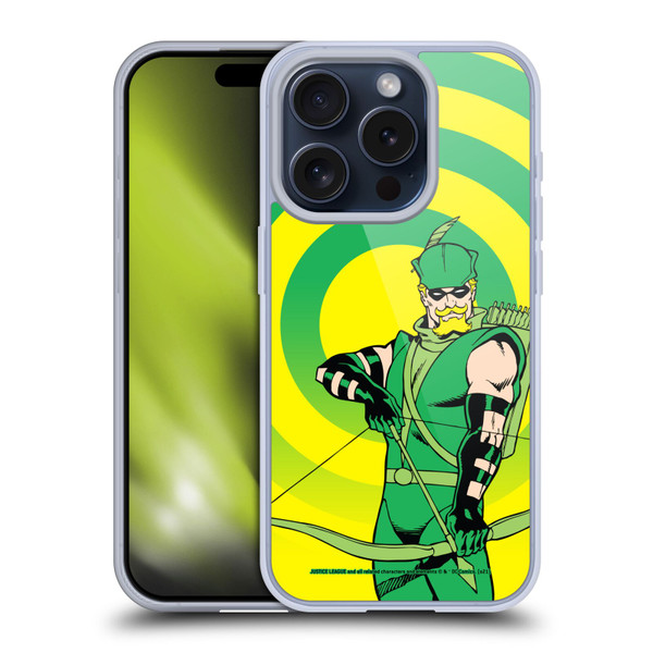 Justice League DC Comics Green Arrow Comic Art Classic Soft Gel Case for Apple iPhone 15 Pro