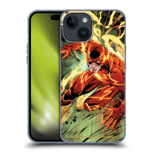 Justice League DC Comics The Flash Comic Book Cover New 52 #9 Soft Gel Case for Apple iPhone 15