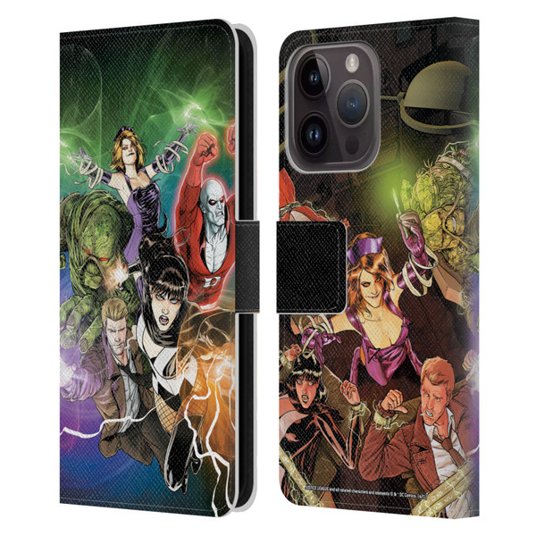 Justice League DC Comics Dark Comic Art #30 Group Leather Book Wallet Case Cover For Apple iPhone 15 Pro