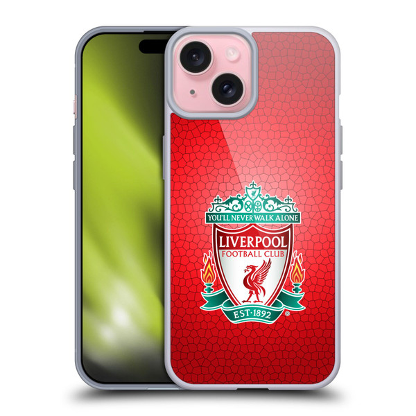 Liverpool Football Club Crest 2 Red Pixel 1 Soft Gel Case for Apple iPhone 15