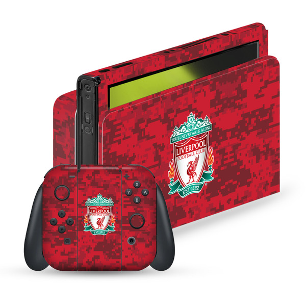 Liverpool Football Club Art Crest Red Camouflage Vinyl Sticker Skin Decal Cover for Nintendo Switch OLED