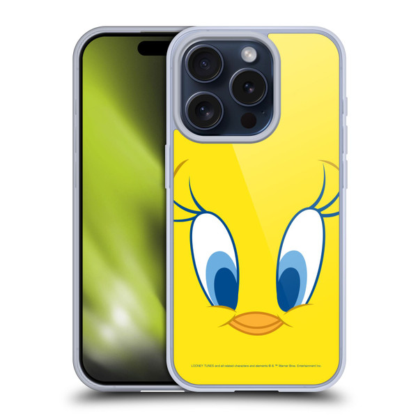 Looney Tunes Full Face Tweety Soft Gel Case for Apple iPhone 15 Pro