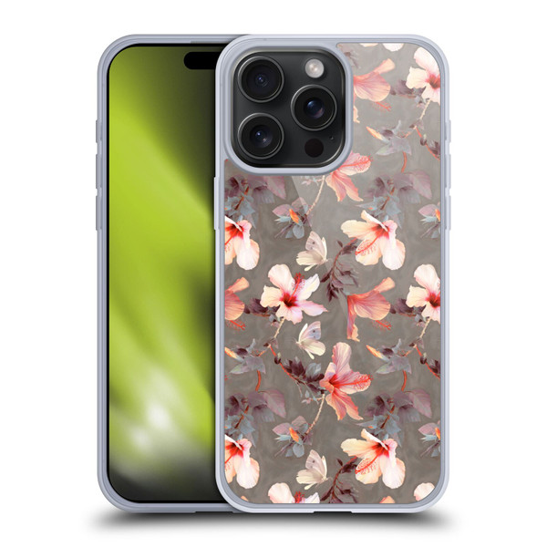 Micklyn Le Feuvre Florals Coral Hibiscus Soft Gel Case for Apple iPhone 15 Pro Max