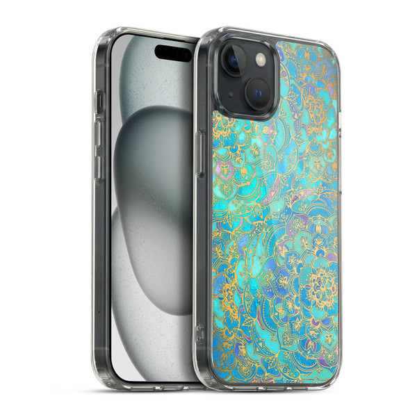 Micklyn Le Feuvre Mandala Sapphire and Jade Soft Gel Case for Apple iPhone 15 Plus & MagSafe